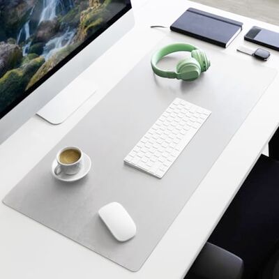 Floordirekt Schreibtischunterlage aus Kunstleder Schreibtisch Unterlagenmatte, Tischauflage für Büro und Schule, Mousepad Schreibunterlage, Schreibtischmatte Nero (Weiß, 90 x 43 cm) Floordirekt Schreibtischunterlage aus Kunstleder Schreibtisch Unterlagenmatte, Tischauflage für Büro und Schule, Mousepad Schreibunterlage, Schreibtischmatte Nero (Weiß, 90 x 43 cm)