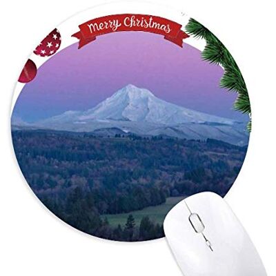 White Mountain Purple Blue Sky Round Rubber Maus Pad Weihnachtsbaum Mat White Mountain Purple Blue Sky Round Rubber Maus Pad Weihnachtsbaum Mat