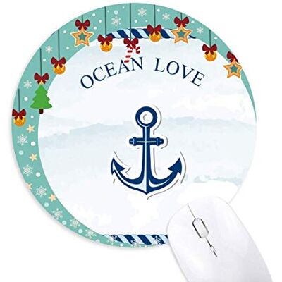 Anchor Ocean Love Sea Sailing Blue Mouse Pad Jingling Bell Round Rubber Mat Anchor Ocean Love Sea Sailing Blue Mouse Pad Jingling Bell Round Rubber Mat