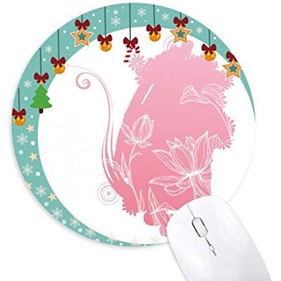 Lotus Flower Mouse Plant Flower Mouse Pad Jingling Bell Round Rubber Mat Lotus Flower Mouse Plant Flower Mouse Pad Jingling Bell Round Rubber Mat