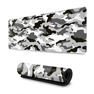 Echoserein Schwarz Grau und Weiß Gaming Mauspad Groß XL Camo Grau Lange Extended Pads Schreibtischmatte Camouflage Big Mousepad für Home Office Decor Zubehör Gamer Echoserein Schwarz Grau und Weiß Gaming Mauspad Groß XL Camo Grau Lange Extended Pads Schreibtischmatte Camouflage Big Mousepad für Home Office Decor Zubehör Gamer