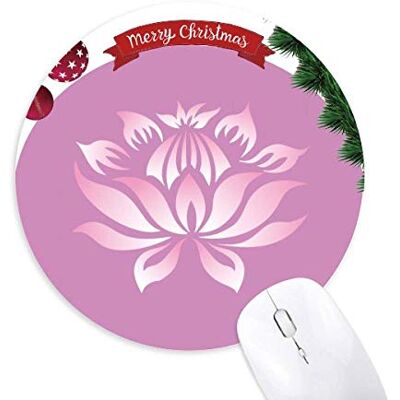Pflanze Blume Lotus Blume Pink Muster Rund Gummi Maus Pad Weihnachtsbaum Mat Pflanze Blume Lotus Blume Pink Muster Rund Gummi Maus Pad Weihnachtsbaum Mat