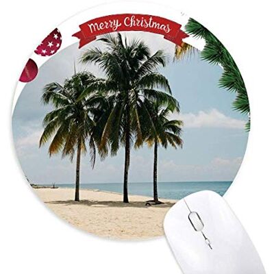 Ocean Sand Beach Sea Tree Bild Rund um Gummi Maus Pad Weihnachtsbaum Mat Ocean Sand Beach Sea Tree Bild Rund um Gummi Maus Pad Weihnachtsbaum Mat