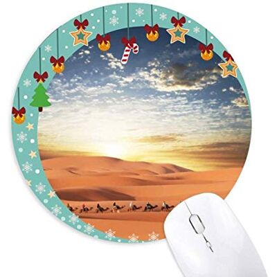 Blue Sky Journey Silk Road Camel Desert Mouse Pad Jingling Bell Round Rubber Mat Blue Sky Journey Silk Road Camel Desert Mouse Pad Jingling Bell Round Rubber Mat