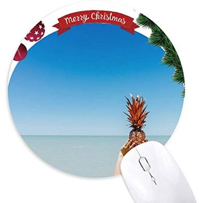 Ocean Sand Beach Ananas Sea Picture Round Rubber Maus Pad Weihnachtsbaum Mat Ocean Sand Beach Ananas Sea Picture Round Rubber Maus Pad Weihnachtsbaum Mat