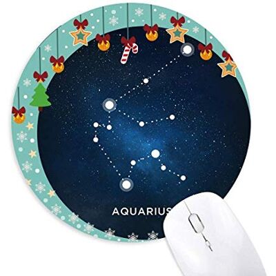 Aquarius Constellation Zodiac sign Mouse Pad Jingling Bell Round Rubber Mat Aquarius Constellation Zodiac sign Mouse Pad Jingling Bell Round Rubber Mat