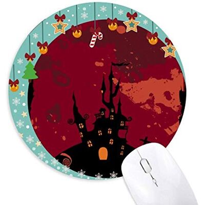 Castle Ghost Fear Halloween Pumpkin Maus Pad Jingling Bell Round Rubber Mat Castle Ghost Fear Halloween Pumpkin Maus Pad Jingling Bell Round Rubber Mat