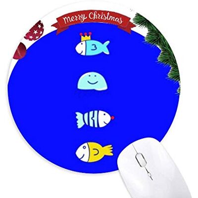 Ocean Fish Qualle Round Rubber Maus Pad Weihnachtsbaum Mat Ocean Fish Qualle Round Rubber Maus Pad Weihnachtsbaum Mat