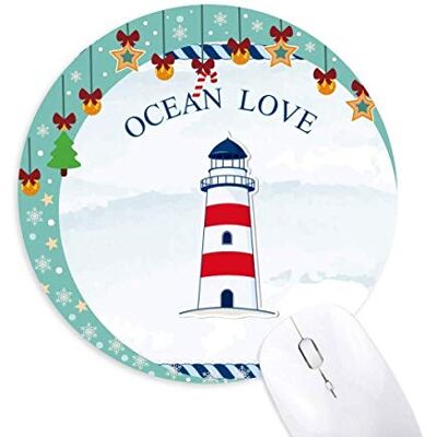 Lighthouse Ocean Love Sea Sailing Blue Mouse Pad Jingling Bell Round Rubber Mat Lighthouse Ocean Love Sea Sailing Blue Mouse Pad Jingling Bell Round Rubber Mat