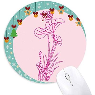 Leaf Lotus Flower Reed Flower Plant Mouse Pad Jingling Bell Round Rubber Mat Leaf Lotus Flower Reed Flower Plant Mouse Pad Jingling Bell Round Rubber Mat