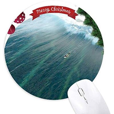 Ocean Sand Beach Sea Surfing Wave Picture Round Rubber Mouse Pad Christmas Tree Mat Ocean Sand Beach Sea Surfing Wave Picture Round Rubber Mouse Pad Christmas Tree Mat