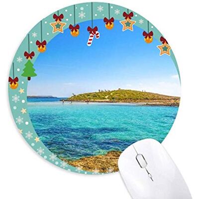 Ocean Water Island Science Nature Picture Mouse Pad Jingling Bell Round Rubber Mat Ocean Water Island Science Nature Picture Mouse Pad Jingling Bell Round Rubber Mat