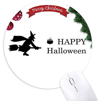 Wizard Happy Ghost Fear Halloween Round Rubber Maus Pad Weihnachtsbaum Mat Wizard Happy Ghost Fear Halloween Round Rubber Maus Pad Weihnachtsbaum Mat