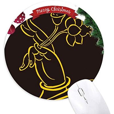 Religion Buddhistische Hand Lotus Samen Rund Gummi Maus Pad Weihnachtsbaum Mat Religion Buddhistische Hand Lotus Samen Rund Gummi Maus Pad Weihnachtsbaum Mat