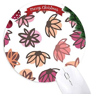 Petal Abstract Plants Art Pattern Round Rubber Mouse Pad Christmas Tree Mat Petal Abstract Plants Art Pattern Round Rubber Mouse Pad Christmas Tree Mat