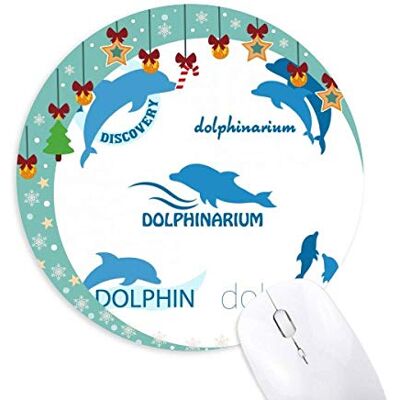 Blue Ocean Dolphin Biology Mouse Pad Jingling Bell Round Rubber Mat Blue Ocean Dolphin Biology Mouse Pad Jingling Bell Round Rubber Mat