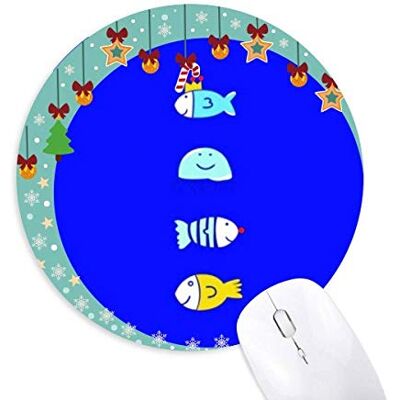 Ocean Fish Qualle Mouse Pad Jingling Bell Round Rubber Mat Ocean Fish Qualle Mouse Pad Jingling Bell Round Rubber Mat