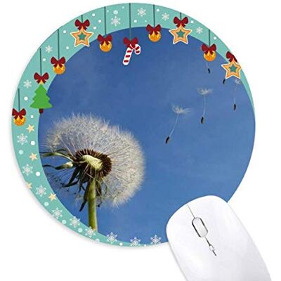 Blue Sky Beautiful White Dandelion Mouse Pad Jingling Bell Round Rubber Mat Blue Sky Beautiful White Dandelion Mouse Pad Jingling Bell Round Rubber Mat