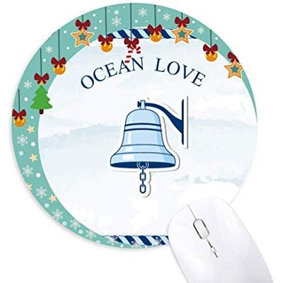 Bell Ocean Love Sea Sailing Pattern Mouse Pad Jingling Bell Round Rubber Mat Bell Ocean Love Sea Sailing Pattern Mouse Pad Jingling Bell Round Rubber Mat
