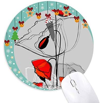 Red Flowers Abstract Art Line Painting Corn Poppy Mouse Pad Jingling Bell Round Rubber Mat Red Flowers Abstract Art Line Painting Corn Poppy Mouse Pad Jingling Bell Round Rubber Mat