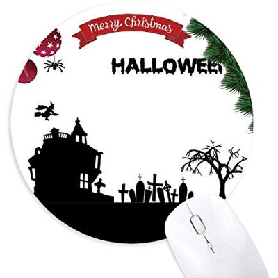 Bäume Happy Ghost Fear Halloween Round Rubber Maus Pad Weihnachtsbaum Mat Bäume Happy Ghost Fear Halloween Round Rubber Maus Pad Weihnachtsbaum Mat