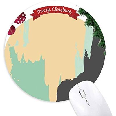 Yellow Abstract Plants Art Pattern Round Rubber Mouse Pad Christmas Tree Mat Yellow Abstract Plants Art Pattern Round Rubber Mouse Pad Christmas Tree Mat