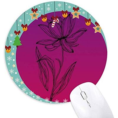 Black Line Lotus Flower Plant Flower Mouse Pad Jingling Bell Round Rubber Mat Black Line Lotus Flower Plant Flower Mouse Pad Jingling Bell Round Rubber Mat