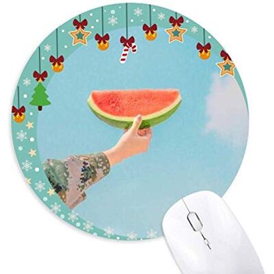 Blue Sky Watermelon Science Nature Scenery Mouse Pad Jingling Bell Round Rubber Mat Blue Sky Watermelon Science Nature Scenery Mouse Pad Jingling Bell Round Rubber Mat