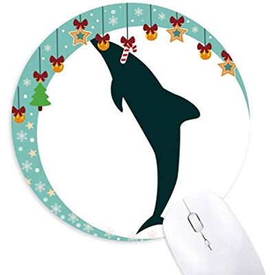 Blue Ocean Friendly Streamline Dolphin Mouse Pad Jingling Bell Round Rubber Mat Blue Ocean Friendly Streamline Dolphin Mouse Pad Jingling Bell Round Rubber Mat