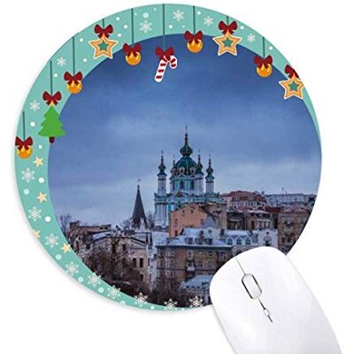 Castle Clouds Blue Sky Mouse Pad Jingling Bell Round Rubber Mat Castle Clouds Blue Sky Mouse Pad Jingling Bell Round Rubber Mat