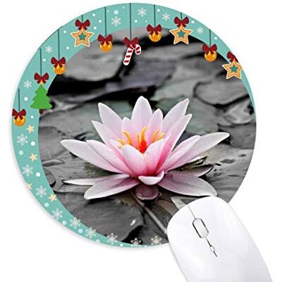 Pink Flowers Red Lotus Mouse Pad Jingling Bell Round Rubber Mat Pink Flowers Red Lotus Mouse Pad Jingling Bell Round Rubber Mat