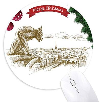 Monster Cable Landmark Sketch Landschaft Rund Gummi Maus Pad Weihnachtsbaum Mat Monster Cable Landmark Sketch Landschaft Rund Gummi Maus Pad Weihnachtsbaum Mat