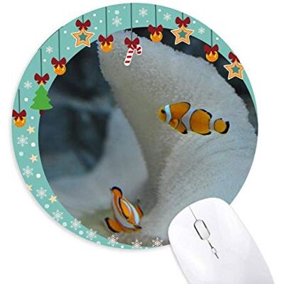 Ocean Clownfish Fish Science Nature Picture Mouse Pad Jingling Bell Round Rubber Mat Ocean Clownfish Fish Science Nature Picture Mouse Pad Jingling Bell Round Rubber Mat