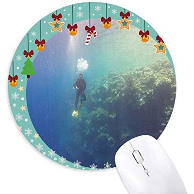 Ocean Water Diving Science Nature Picture Mouse Pad Jingling Bell Round Rubber Mat Ocean Water Diving Science Nature Picture Mouse Pad Jingling Bell Round Rubber Mat