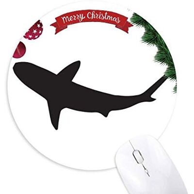 Silhouette Ocean Shark Fierce Fish Round Rubber Mouse Pad Weihnachtsbaum Mat Silhouette Ocean Shark Fierce Fish Round Rubber Mouse Pad Weihnachtsbaum Mat