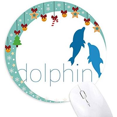 Blue Ocean Docile Two Dolphin Mouse Pad Jingling Bell Round Rubber Mat Blue Ocean Docile Two Dolphin Mouse Pad Jingling Bell Round Rubber Mat