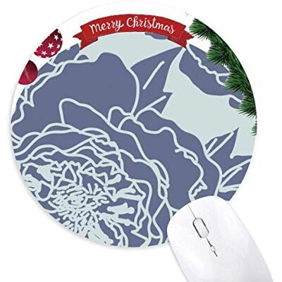 Peony Abstract Plants Art Pattern Round Rubber Mouse Pad Christmas Tree Mat Peony Abstract Plants Art Pattern Round Rubber Mouse Pad Christmas Tree Mat