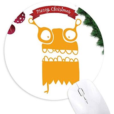 Monster Cable Universum Alien Monster Gelbe Kreatur Rund Gummi Maus Pad Weihnachtsbaum Mat Monster Cable Universum Alien Monster Gelbe Kreatur Rund Gummi Maus Pad Weihnachtsbaum Mat
