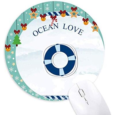 Leben Buoy Ocean Love Sea Sailing Blue Mouse Pad Jingling Bell Round Rubber Mat Leben Buoy Ocean Love Sea Sailing Blue Mouse Pad Jingling Bell Round Rubber Mat