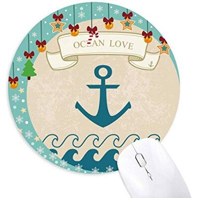 Anchor Ocean Love Sea Sailing Pattern Mouse Pad Jingling Bell Round Rubber Mat Anchor Ocean Love Sea Sailing Pattern Mouse Pad Jingling Bell Round Rubber Mat