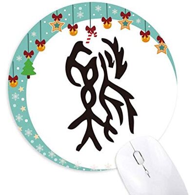 Bones Inschriften Chinesische Zodiac Rooster Maus Pad Jingling Bell Round Rubber Mat Bones Inschriften Chinesische Zodiac Rooster Maus Pad Jingling Bell Round Rubber Mat