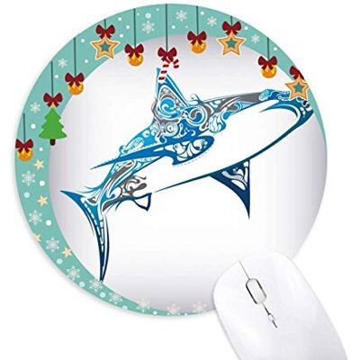 Biologie von Blue Ocean Shark Fish Mouse Pad Jingling Bell Round Rubber Mat Biologie von Blue Ocean Shark Fish Mouse Pad Jingling Bell Round Rubber Mat