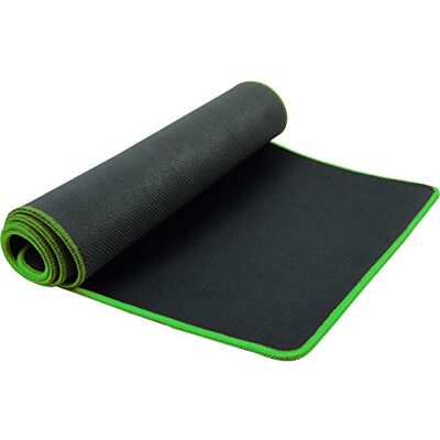 shibby XXL Gaming Mousepad für Tastatur und Maus mit grün vernähten Rändern shibby XXL Gaming Mousepad für Tastatur und Maus mit grün vernähten Rändern