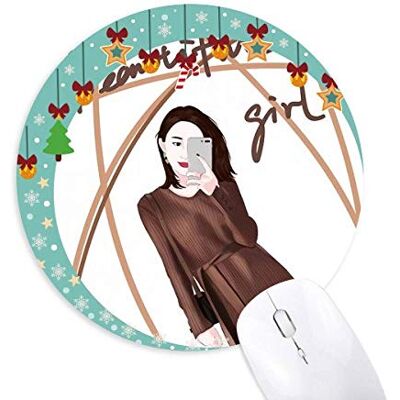 Beautiful Girl Figure Art Design Illustration Maus Pad Jingling Bell Round Rubber Mat Beautiful Girl Figure Art Design Illustration Maus Pad Jingling Bell Round Rubber Mat