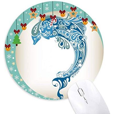 Blue Ocean Dolphin Illustrate Mouse Pad Jingling Bell Round Rubber Mat Blue Ocean Dolphin Illustrate Mouse Pad Jingling Bell Round Rubber Mat