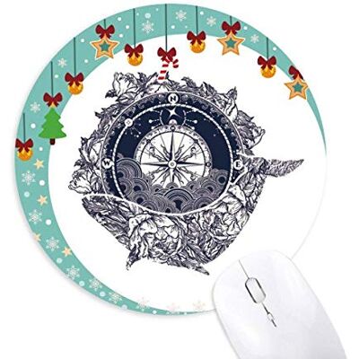 Kompass Flower Stars Art Pattern Maus Pad Jingling Bell Round Rubber Mat Kompass Flower Stars Art Pattern Maus Pad Jingling Bell Round Rubber Mat