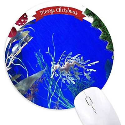 Ocean Deep Water Blue Hippocampus Water Round Rubber Mouse Pad Christmas Tree Mat Ocean Deep Water Blue Hippocampus Water Round Rubber Mouse Pad Christmas Tree Mat