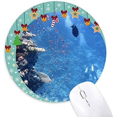 Ocean Fish Diving Science Nature Picture Mouse Pad Jingling Bell Round Rubber Mat Ocean Fish Diving Science Nature Picture Mouse Pad Jingling Bell Round Rubber Mat