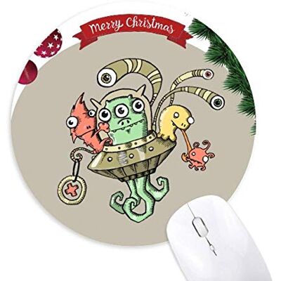 Monster Cable Universum und Alien Monster Round Rubber Maus Pad Weihnachtsbaum Mat Monster Cable Universum und Alien Monster Round Rubber Maus Pad Weihnachtsbaum Mat