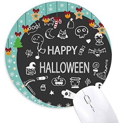 Happy Ghost Fear Halloween Maus Pad Jingling Bell Round Rubber Mat Happy Ghost Fear Halloween Maus Pad Jingling Bell Round Rubber Mat